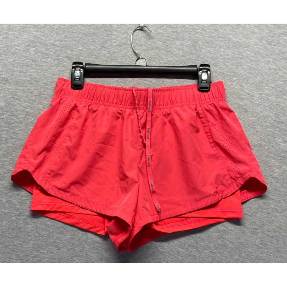 Hind Athletic Shorts Womens Medium Red Lined Quick Drying Logo Drawstring Waist